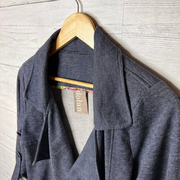 Anthropologie Dolan Jacket Womens Size Small Blue Cropped Trench Open Front - Picture 8 of 16